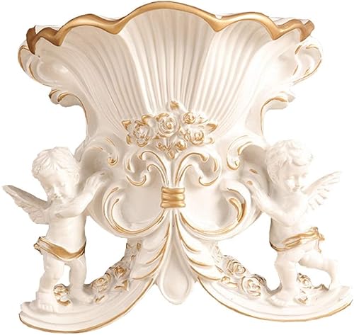 Floreros altos de resina retro de estilo europeo para sala de estar, comedor, dormitorio, cocina, oficina, hotel, decoración de pared, decoración