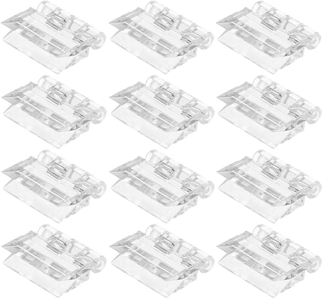 GOIYZTTR 12 Pcs Transparent Acrylic Hinges Folding Plastic Durable Butt Hinges Suitable for Door, Piano, Cabinet/25×33mm