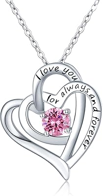 Love Heart Necklace for Women 925 Sterling Silver I Love You for Always and Forever Pendant Necklace Heart Jewelry Gifts for Girls Mom Wife