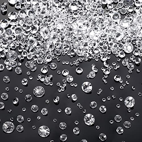 Hicarer 4000 Pieces Diamonds Crystals Acrylic Gems Wedding Table Scattering
