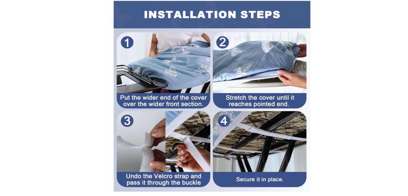 Bügelbrettbezug 140x52cm Lila/Grün - Mit Wärmereflexion & Schnellbügelfunktion