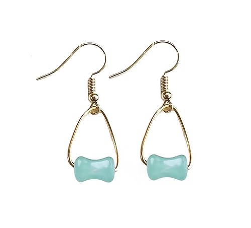 Jade 14k Gold Earring (bamboo) - Gift for Valentine Day - Good Luck Earrings - Jade Earrings - Unique Earings - Gift for Mother Day