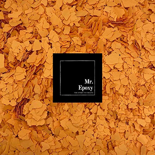 Mr. Epoxy Farbchips für Bodenbeschichtung (2 kg, Orange) - Epoxidharz Deko Chips - Terrazzo Flakes (Farb Chips) für Garagenböden, Keller & Werkstatt