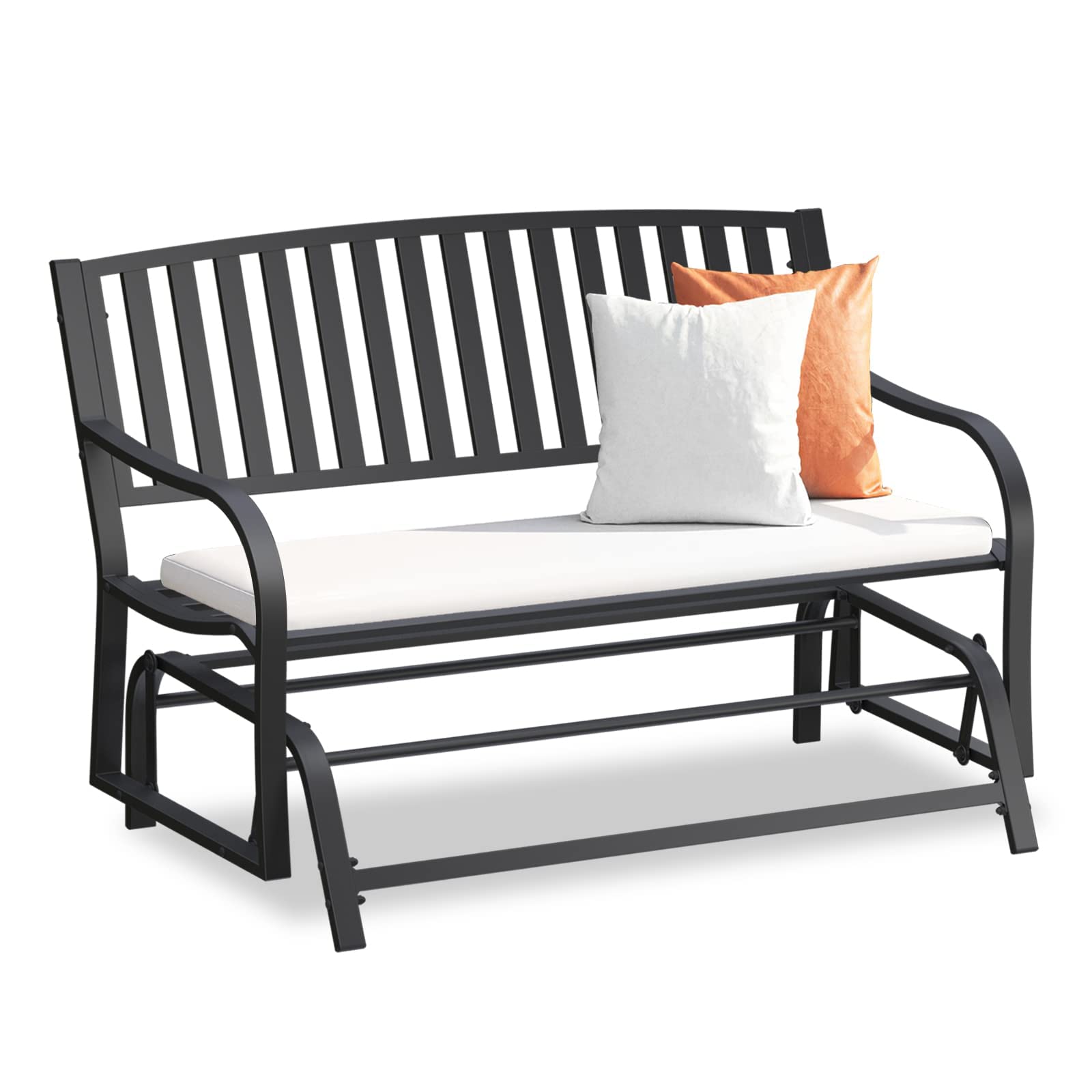 Buy Maemttes Outdoor Patio Glider Bench for Outside, Weatherproof Metal