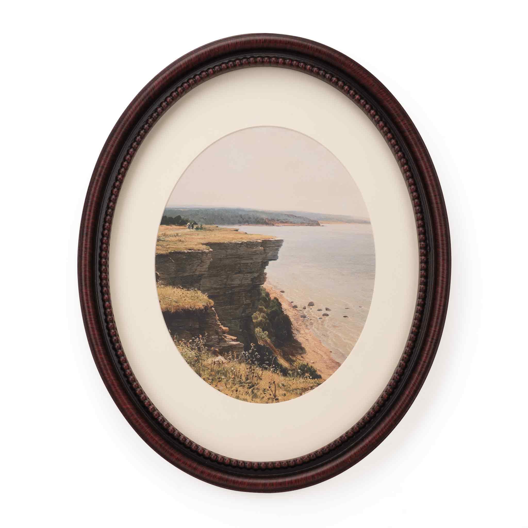 Eitida 11x14 Decorative Oval Picture Frame, Rubbed Black Bronze Border and Inner Beads Trim, Matted to 8x10, Glass Front