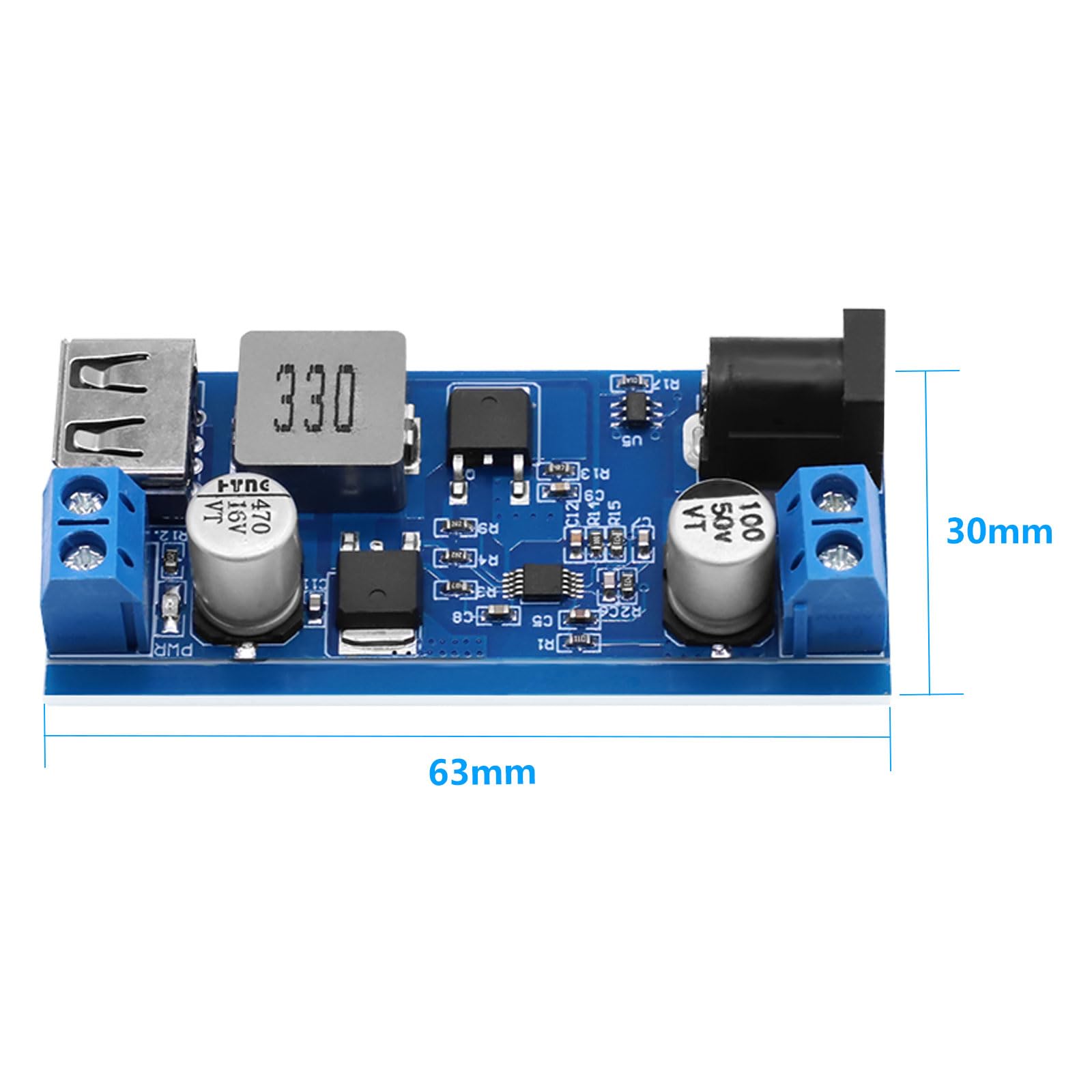 JZK 5 Stück 6–24 V 24 V 12 V Auf 5 V 3 A USB Step Down Modul DC-DC Konverter Buck Modul, Effizienz 97,5% Auto USB Handy Ladegerät DIY Modul