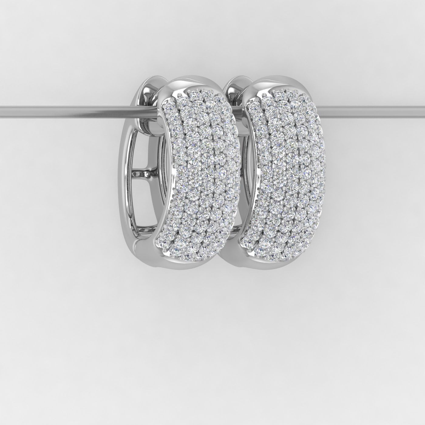 0.5 Carat Natural Diamond Hoop Earrings for Women in 10K Gold or 950 Platinum