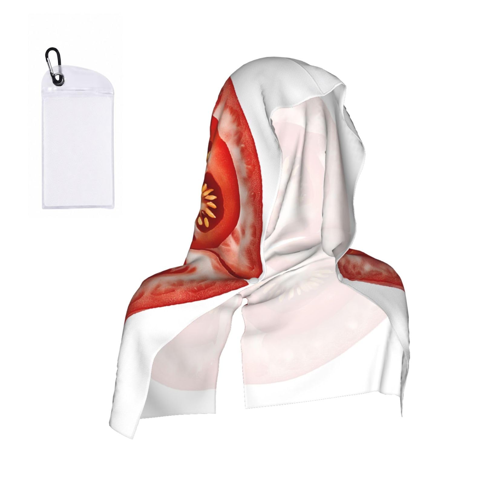 WXWJSHMGC Tomato Slice Print Cooling Hoodie Towel, Cooling Towels For Neck And Face Sun Protection Instant Cool Hoodie(Sport/Camping/Work Out/Hot Weather)