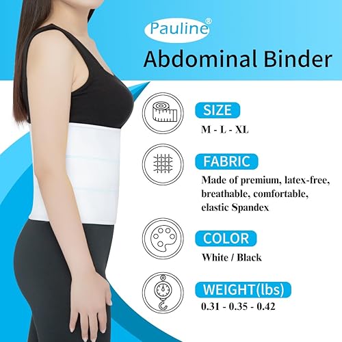 Miniatura 2 de Pauline Soporte de compresión poscirugía abdominal  Banda para el vientre para hernia abdominoplastia  Suave, sin látex, transpirable  (60  75