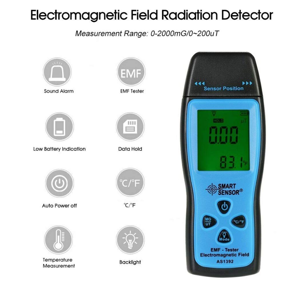 Digital Dosímetro de Radiación LCD Mini EMF Tester Electromagnético Detección de Radiación de Mano Instrumento de Medición AS1392 Instrumento de medición de precisión
