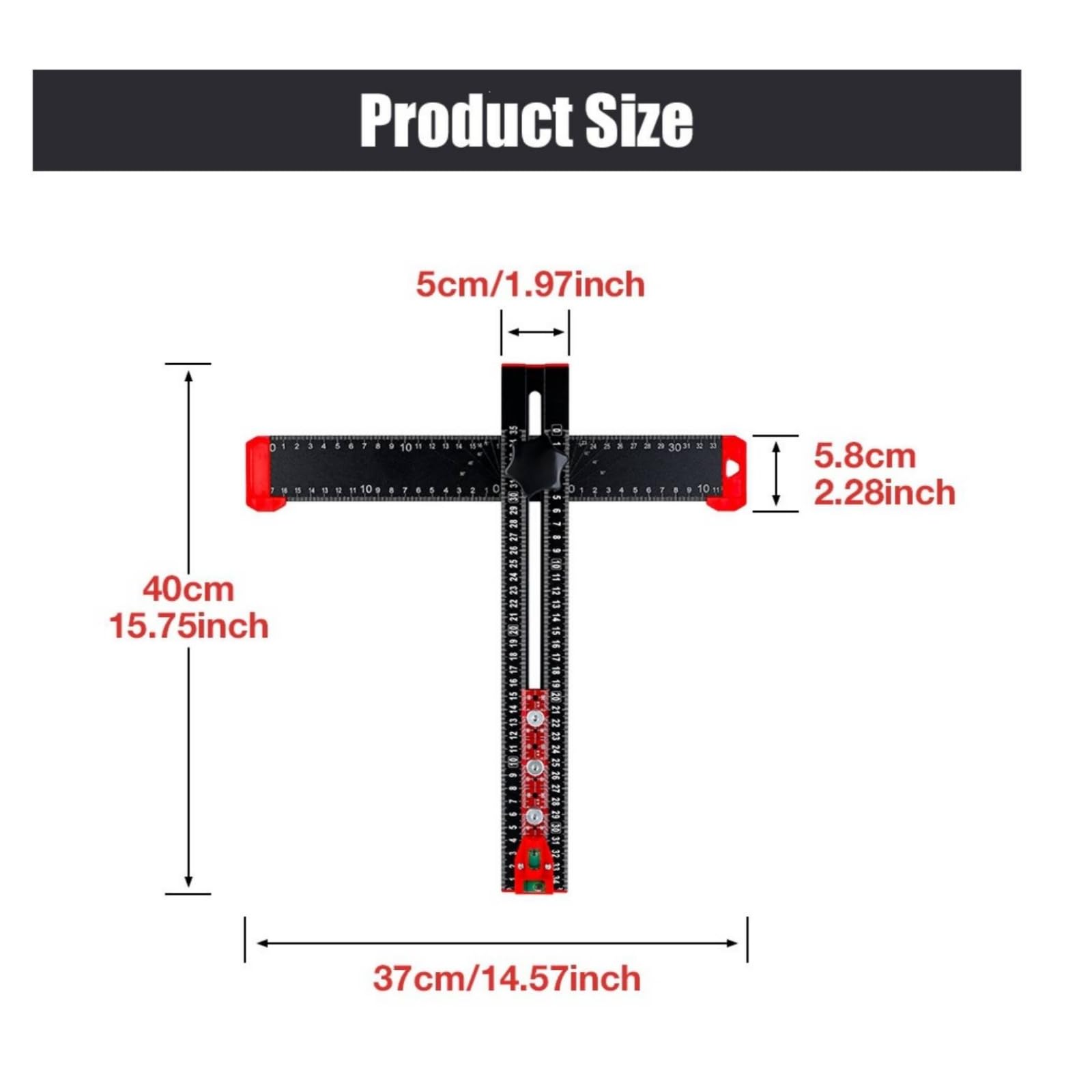 Équerre En T Haute Précision Équerre Blocs Positionnement Réglable Règle D'angle pr Menuiserie, 35 Cm