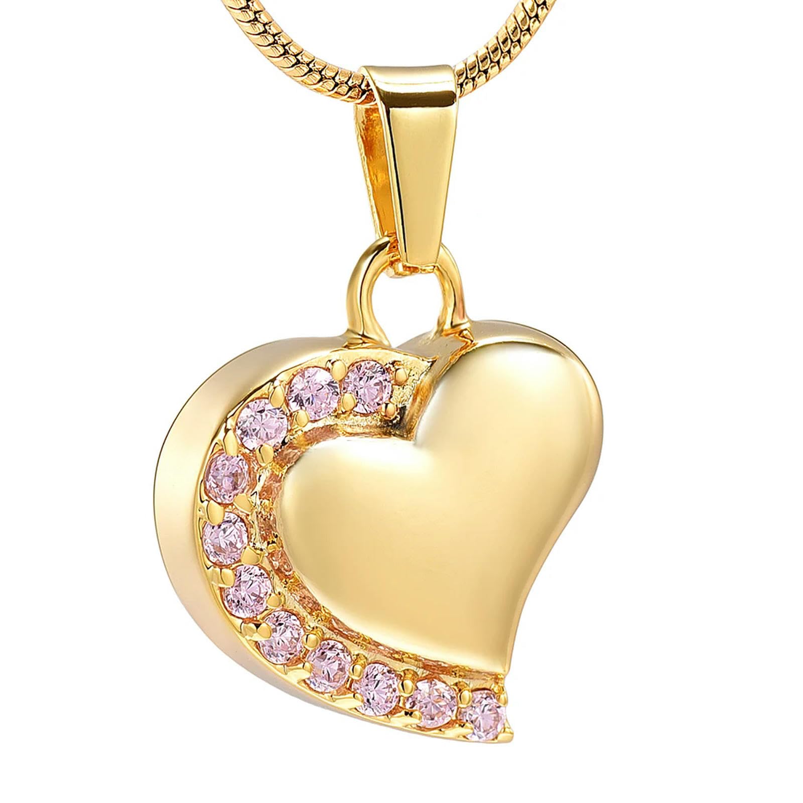 Collier urne funéraire en acier inoxydable de haute qualité orné de cristaux colorés