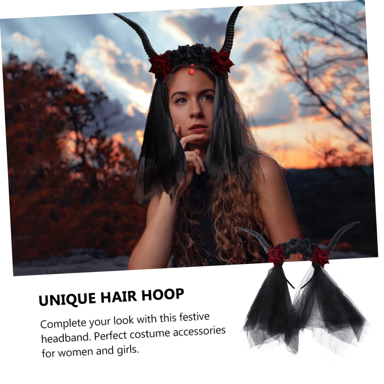 SHERCHPRY 1pezzi Copriccioci Eleganti per Feste Fermagli Creativi per Capelli Accessori per Capelli di Halloween Cercchietti alla Moda Decorazioni