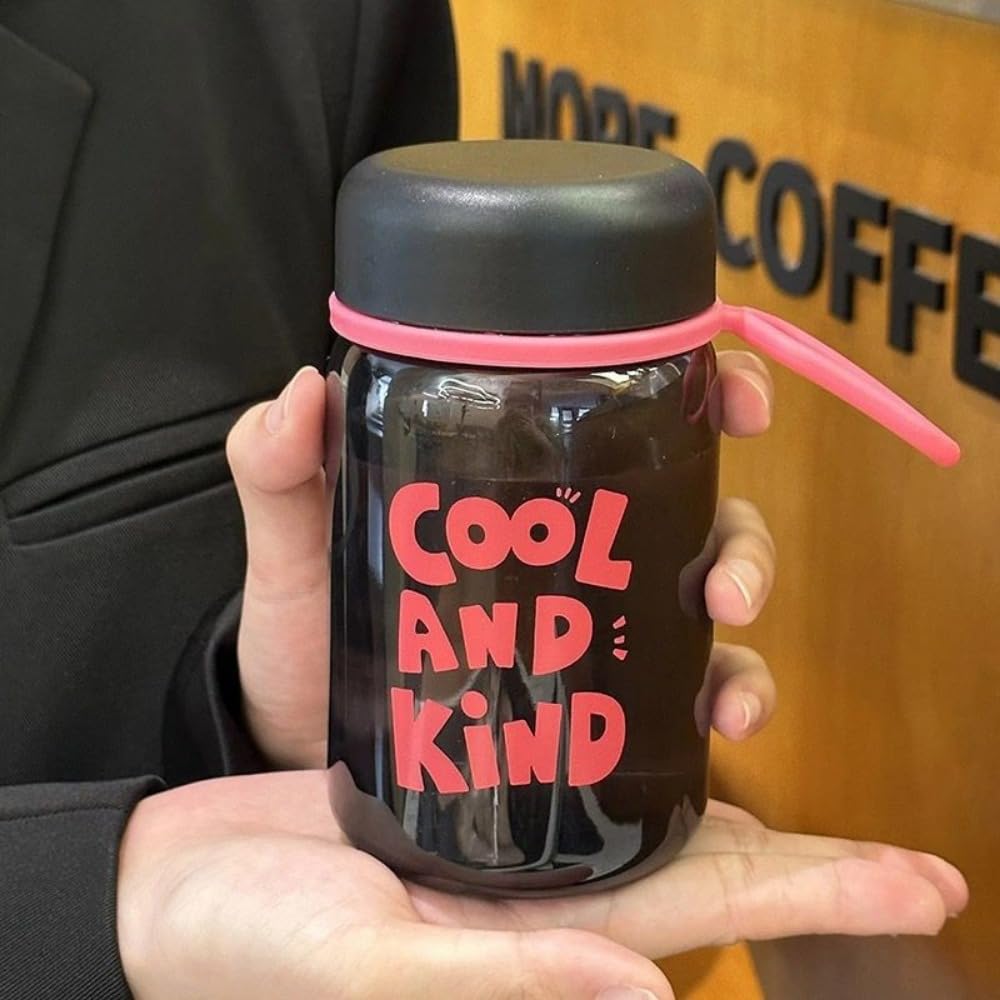 Drinking Water Bottle Transparent Gym Equipment Leakproof Milk Water Bottles Drinkware Portable Black-400ML