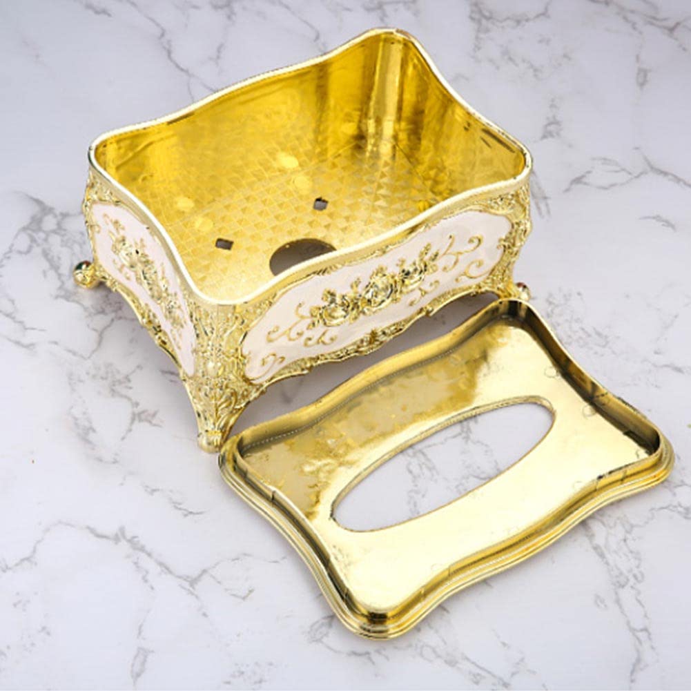 Scatola porta fazzoletti in acrilico Jauhmui, scatola per fazzoletti di lusso europea per ufficio, auto, decorazione, 18,5 x 12,5 x 10 cm (nero)