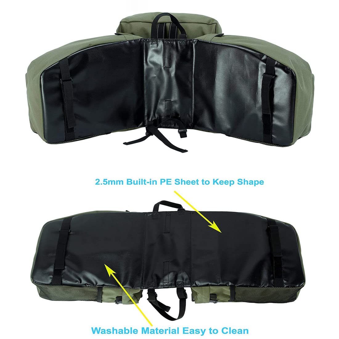Bike Rear Rack Bag, 3 in 1 37L Ciclismo Impermeabile Pannier Rack Bag Bicicletta Sedile Posteriore Tronco, Borsa per sellino per MTB Mountain Bike con Tracolla Staccabile e Riflettente Segno