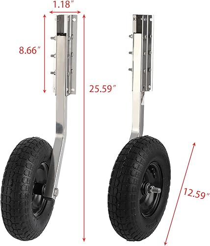 Miniatura 5 de CHEINAUTO Ruedas de lanzamiento de barco de 600 libras, rueda de lanzamiento de popa de barco con ruedas de 12 pulgadas para barco inflable y barco