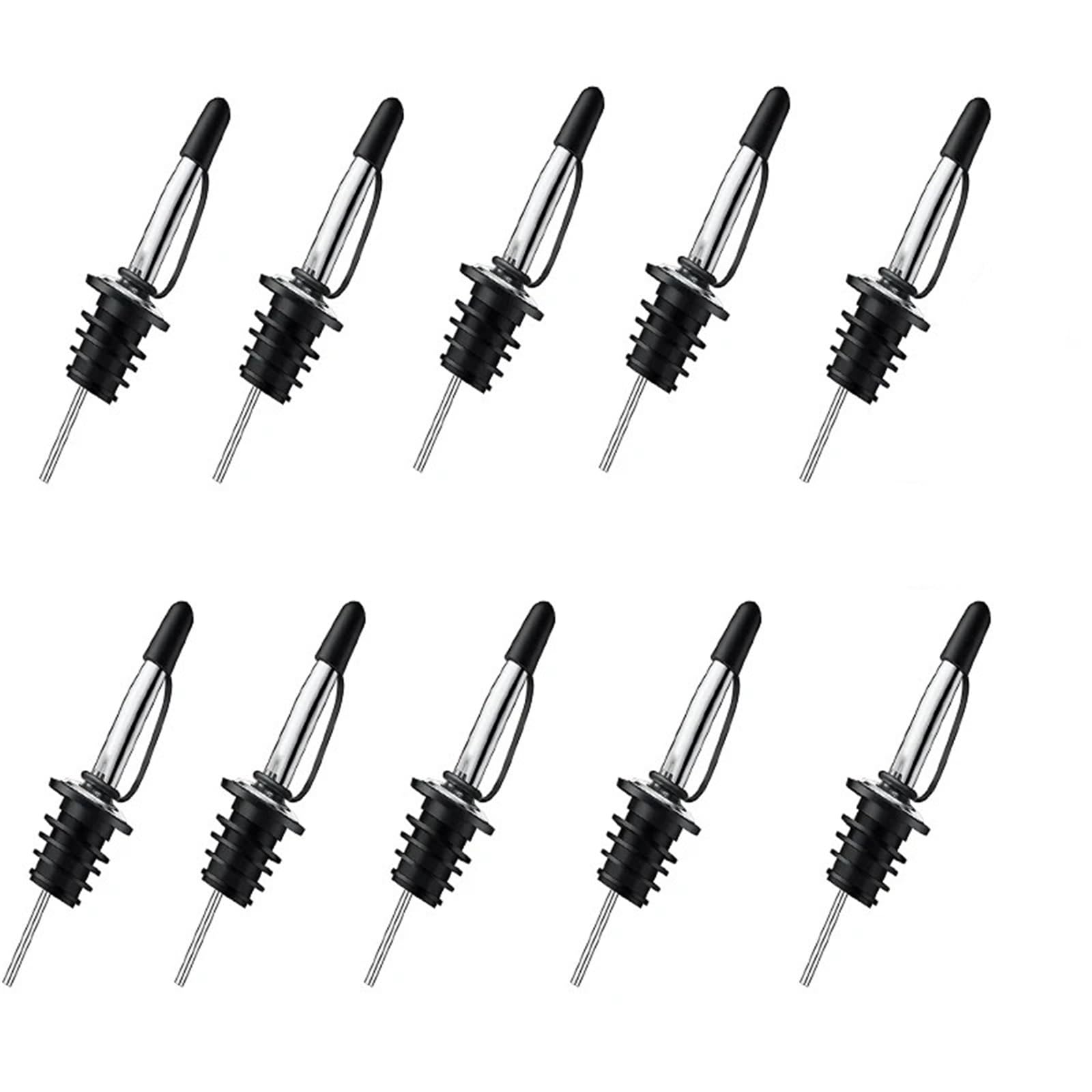 Bouchons à vin 30 pièces becs verseurs rapides en acier inoxydable avec bouchon caoutchouc d'alcool conique lavable au lave-vaisselle hygiénique for le Champagne frais