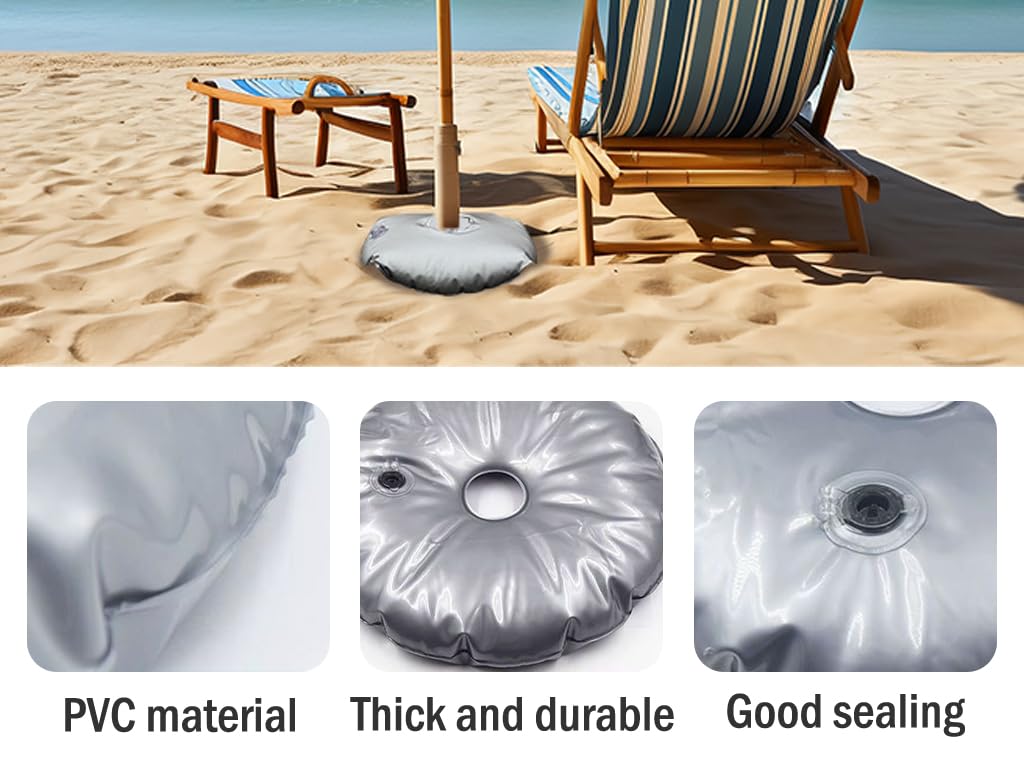Sandsack Beschwerung Befüllba,4 Stück Wasser Schirmständer Gewichtstasche,Tragbare Faltbare Runde Regenschirm Tasche,Runder Flaggen Gewichtstasche,Wasser Gewichtssack,für Schirme Balkon Strand