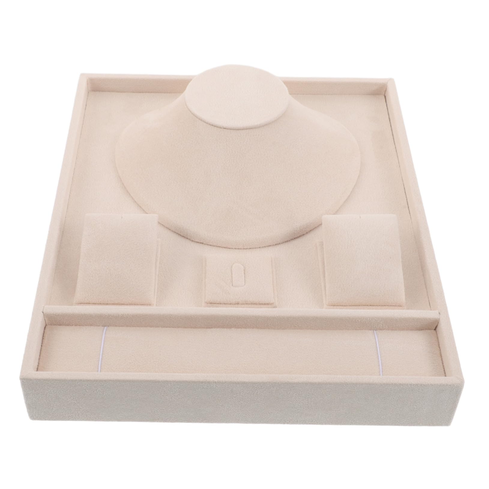 GALPADA Vassoio Portagioielli 5 Cm Bianco in Velluto 30, 2x25x6 | Anelli e Collane, Design Multiuso, Adatto a Matrimoni e Feste, Struttura Impilabile