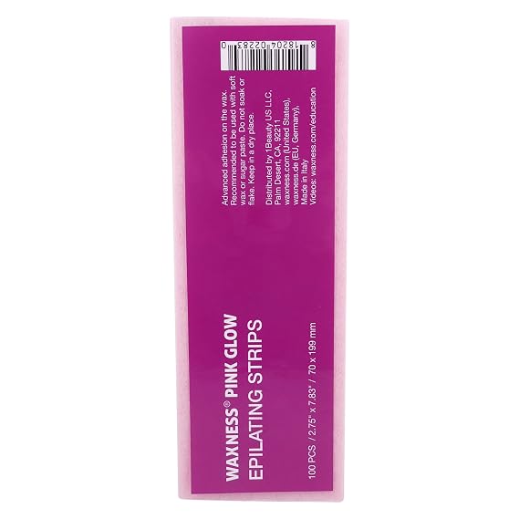 شرائط إزالة الشعر Waxness Pink Glow Extra Comfort مقاس 2.75 x 7.83 بوصة