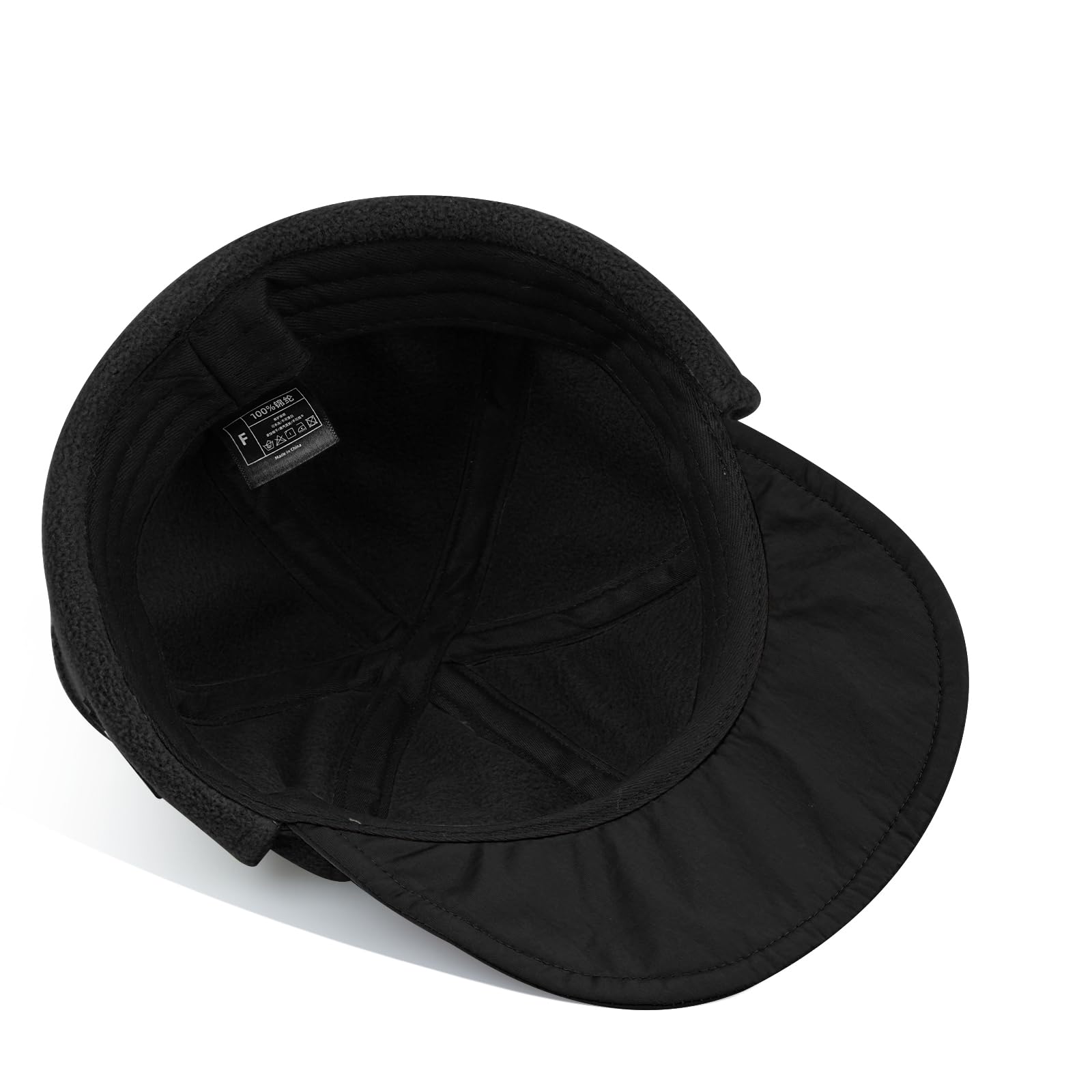 Cappello Invernale, Cappellino da Baseball Invernale con paraorecchie, Berretto di Lana Caldo Uomo, Visiera Pieghevole, Cappellino Camionista(APL1Black)