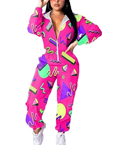 EOSIEDUR Women's Pullover Hoodies Jumpsuit Zipper Jacket Windbreaker Elastic Waistband