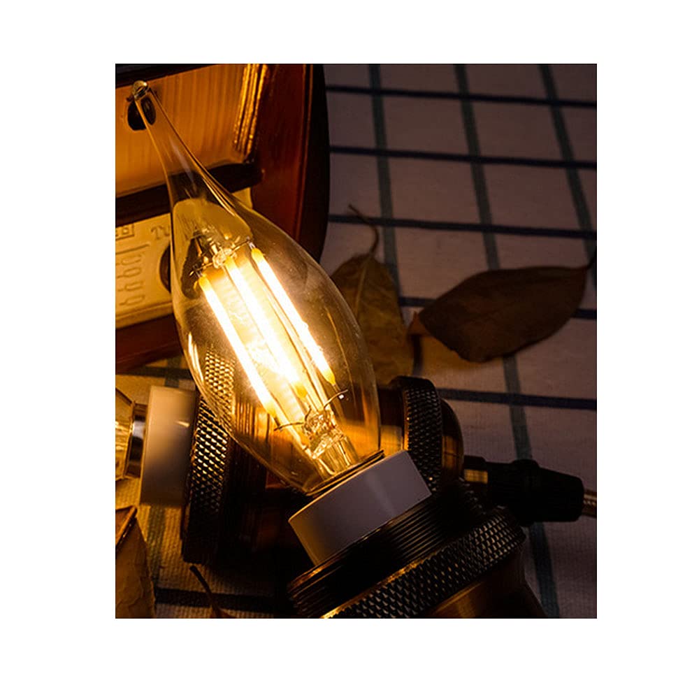 Lampadine a LED Candela dimmerabile 4W E14 15 Confezioni Lampada a filamento C35 400LM 2700K a candelabri a Risparmio energetico Bianco Caldo AC 220-240V