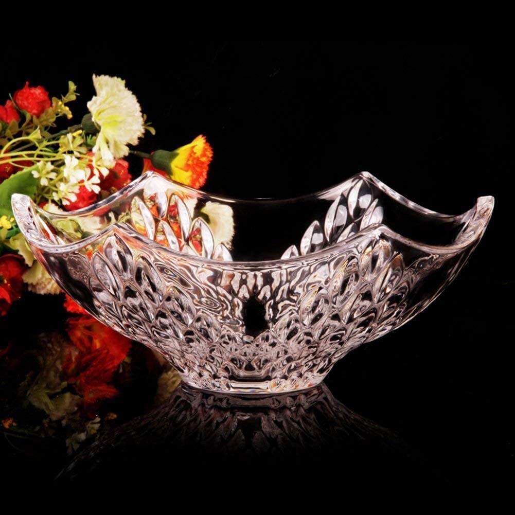 QZH Piece Dinner SetCreativity Fruit Tray,Fruit Plate,Decorative Bowl Glass Fruit Bowl Dried Fruit Tray Fruit Bowl-A 25x11cm(10x4inch)