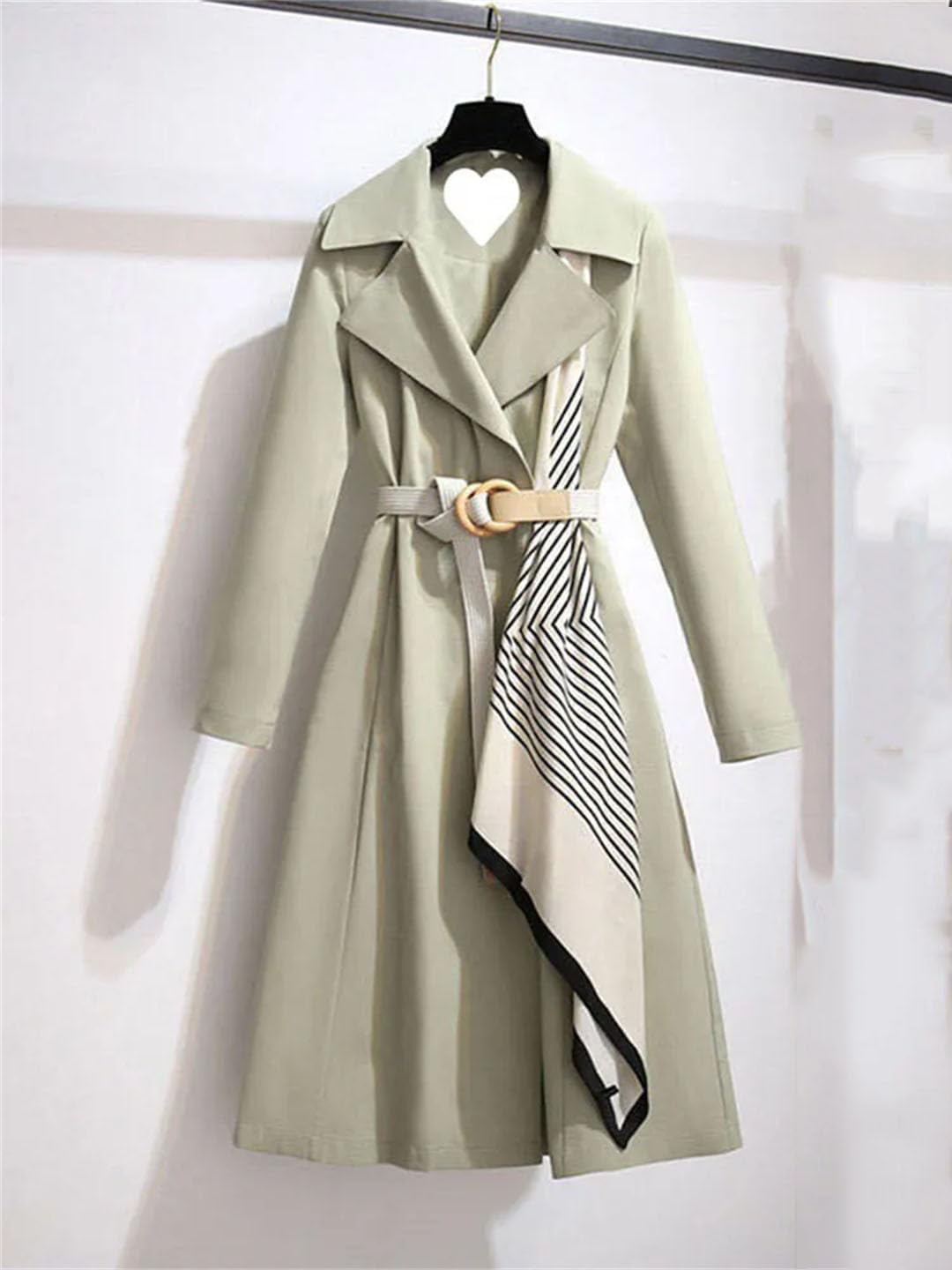 Women Loose Long Trench Coats Belt Korean Streetwear Elegant Tops Spring Fall Jackets