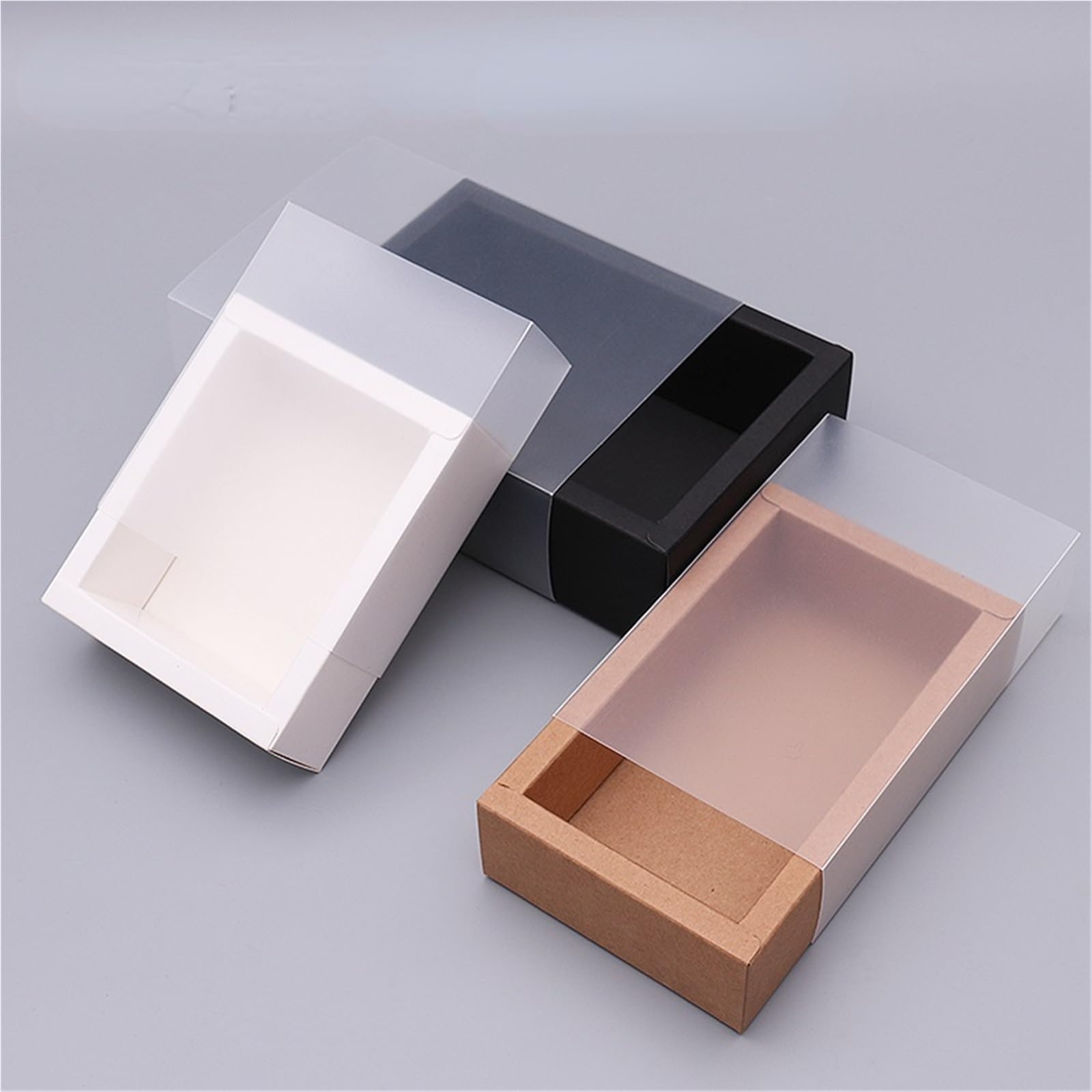 Scatole di Carta Kraft per Rossetti Confezione regalo con cassetto Kraft da 10 pezzi finestra in PVC