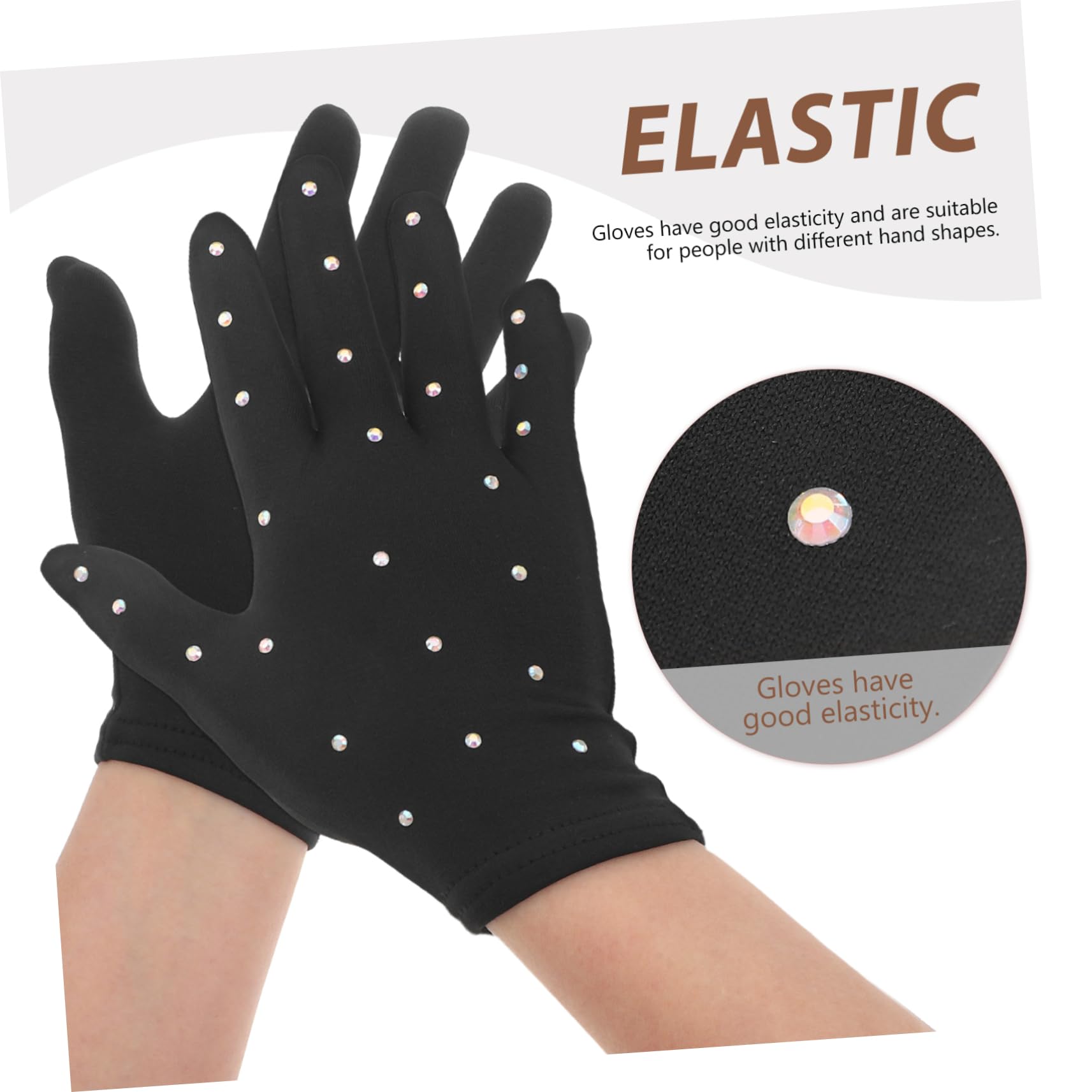 ibasenice 5paare Eiskunstlauf Handschuhe Mit Dekorativen Strasssteinen Atmungsaktive Bühnenhandschuhe Für Mädchen Und Frauen Für Auftritte Und Partys Schwarz