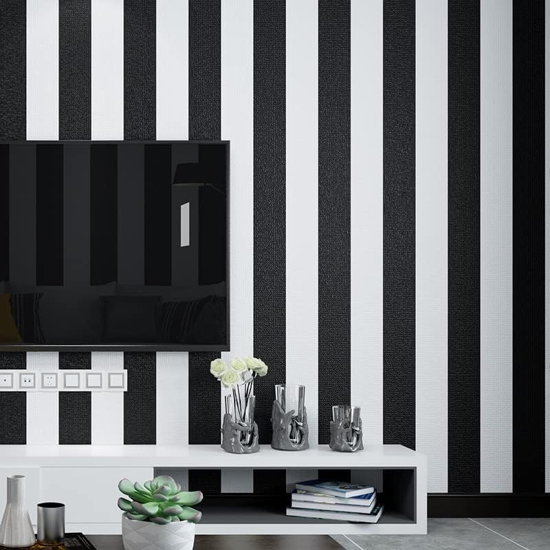 Miniatura 3 de XINOBO Stripe Black and White Contact Paper Peel and Stick Wallpaper Self-Adhesive Removable Wallpaper for Living Room Bedroom Countertop Shelf