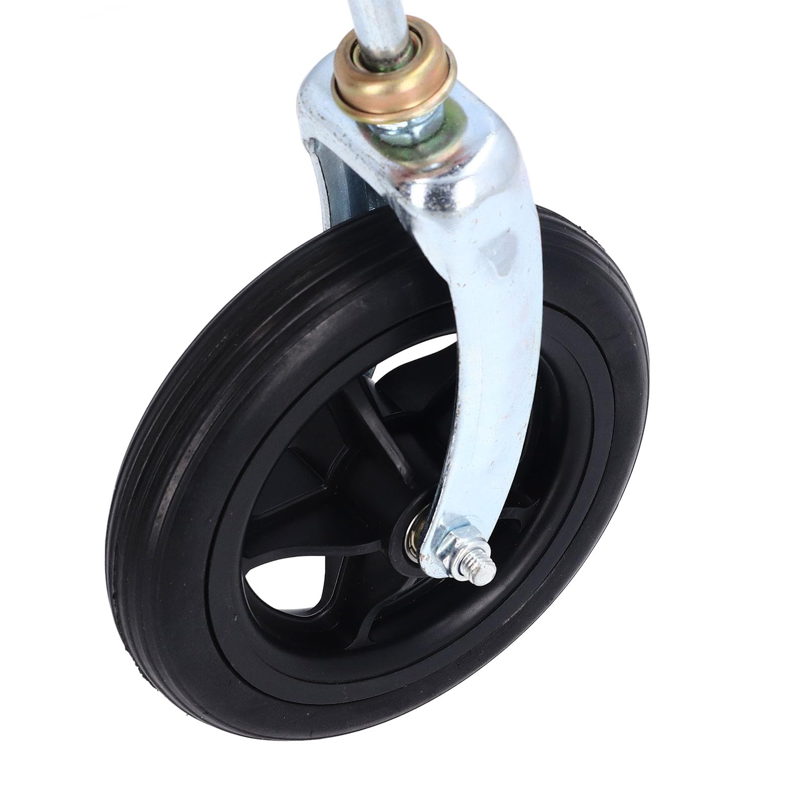 Wheelchair Front Drive Wheel, 6.5 Inch Front Wheelchair Castor, Universal 4 Hole PU Tire Replacement Part, for Handcart Grocery Carts, Black