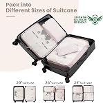 BAGAIL 10 Set Packing Cubes Various Sizes Packing Organizer for Travel Accessories Luggage Carry On Suitcase-Cream