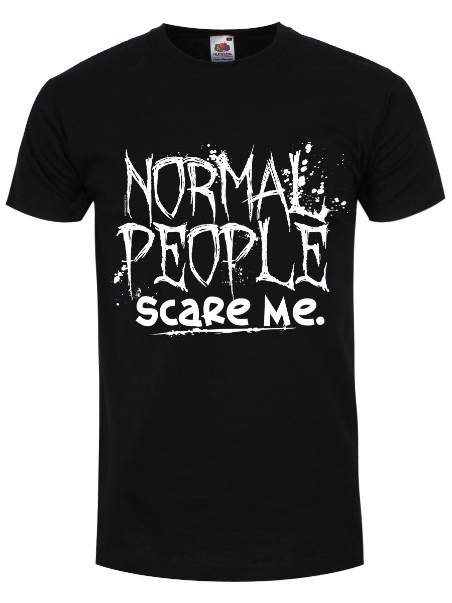 Grindstore Men's Black Normal People Scare Me T-Shirt