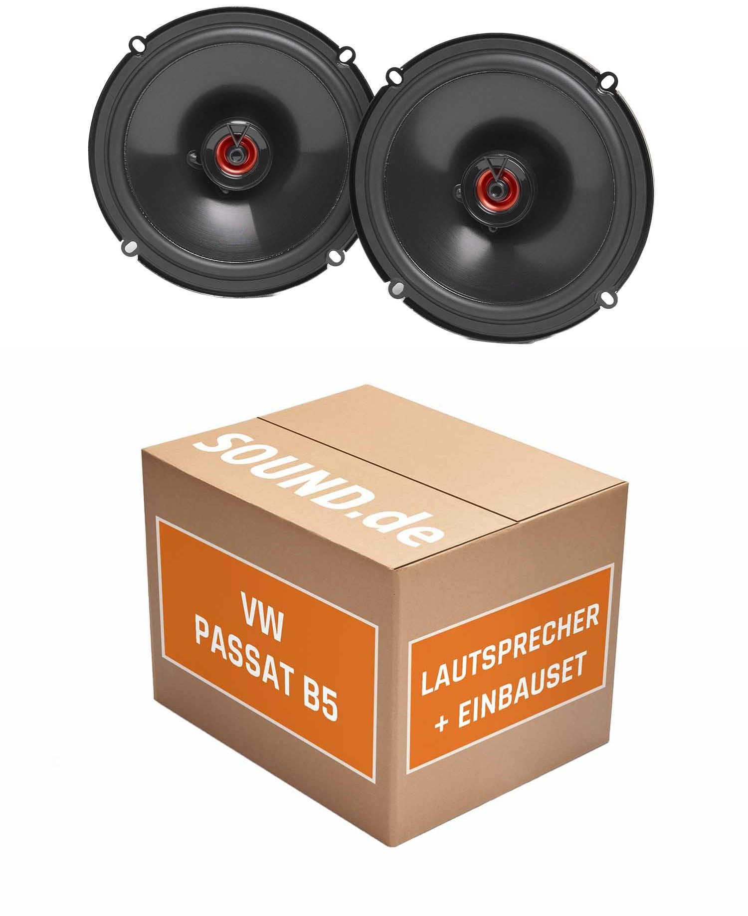 Lautsprecher Boxen Einbaupaket für JBL Club 620F kompatibel mit VW Passat B5 vorne | 2X Tief-Mitteltöner mit integriertem Hochtöner 165W MAX