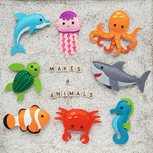 Craftorama SKFK-SA Sewing Kit For Kids, Fun And Educational Sea Animal Craft Set For Boys And Girls Age 7-12, Sew Your Own Felt Animals Craft Kit thumb #6