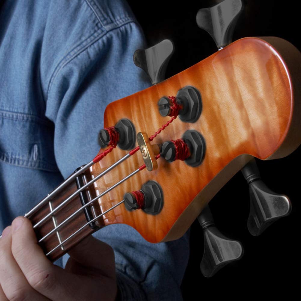 Mécaniques scellées pour guitare basse, bouton en forme de queue de poisson, compatible 2L 2R, noir