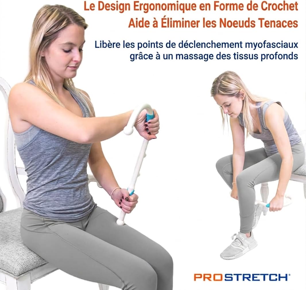 ProStretch Addaday Mini Knot Bad Gen 3 Crochet Canne à Trigger Point Outil d'auto-massage pour le dos, le cou et le soulagement de la douleur