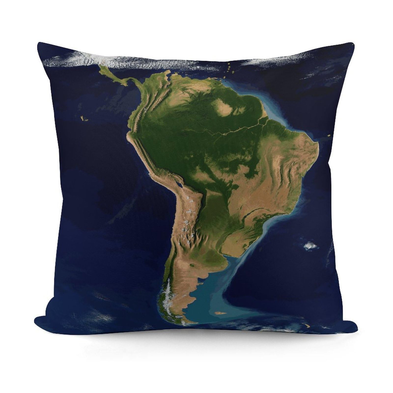 Adfgyerh Style South America Satellite Image Decorative Pillow Covers, Throw Pillow Covers Soft For All Seasons, Pillowcases For Couch Living Room Sofa Bedroom 18X18 Inch