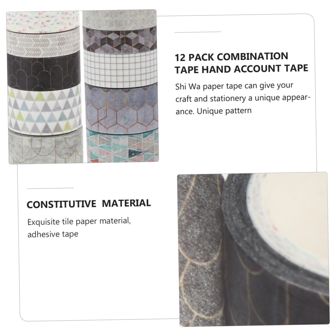 SHINEOFI 36rotoli Washi Tape Adesivo Decorativo Per Scrapbook Materiale Carta Facile Da Strappare Stampa Chiara Vari Modelli Per e Artigianato