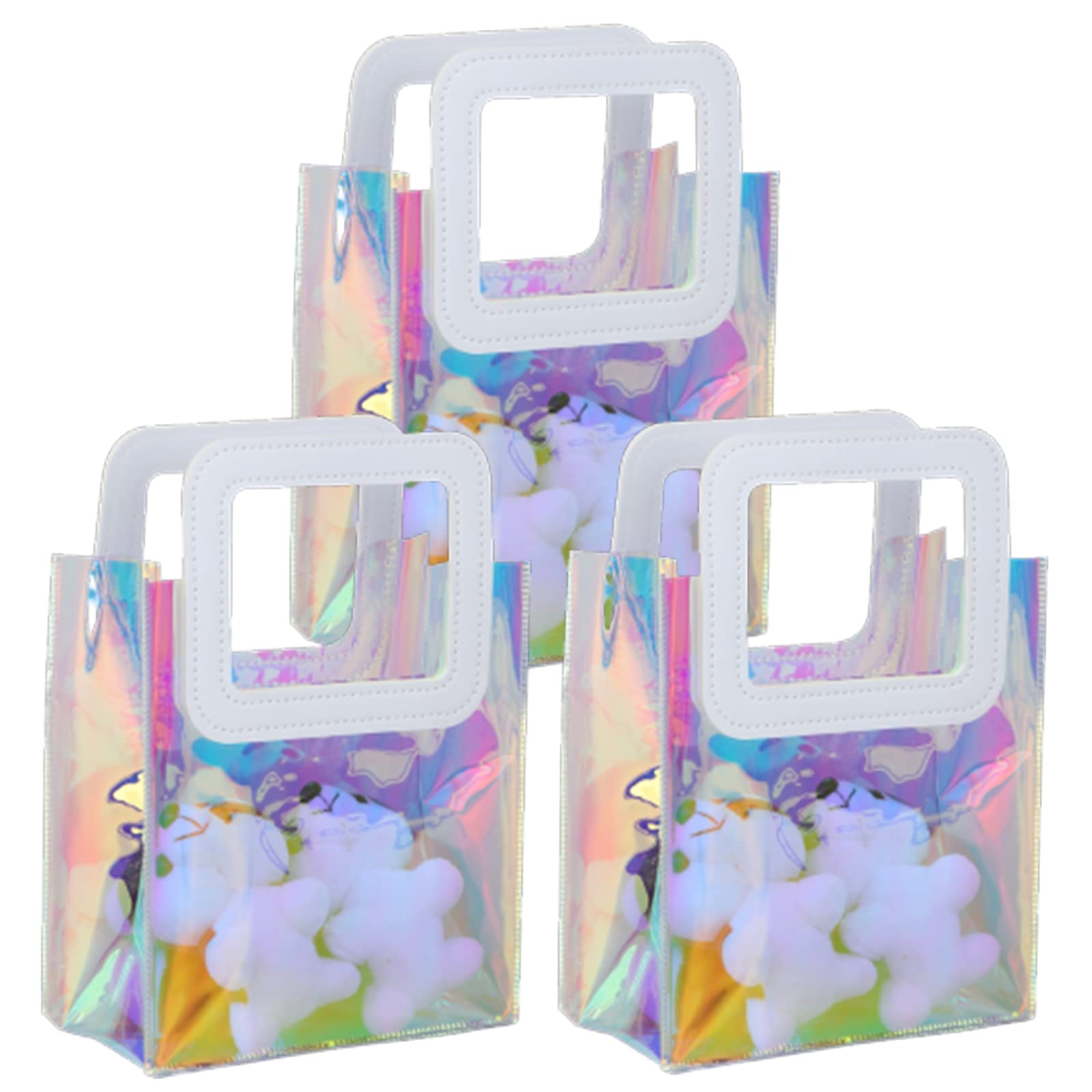 Sacchetti Regalo Iridescenti Nush Nush Di Grandi Dimensioni - Set Di 12 Sacchetti Regalo Olografici Riutilizzabili Con Manici Sacchetti Regalo~p111355511