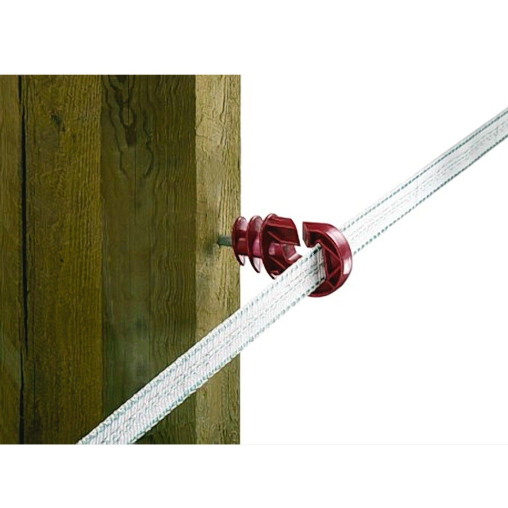 Kerbl 100 Stück roter Weidezaun-Kombi-Ringisolator 6 mm Metallstütze Elektrozaun