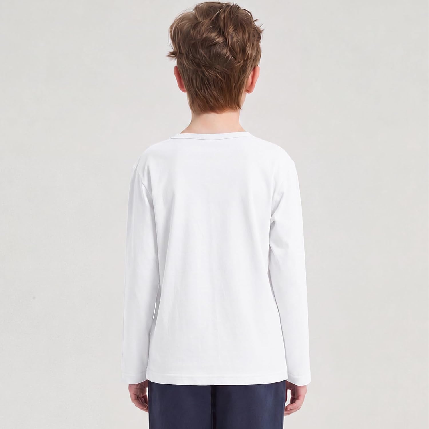 5 Pack Kids Cotton T-Shirts Boys Girls Basic Long Sleeves Tops for Toddlers