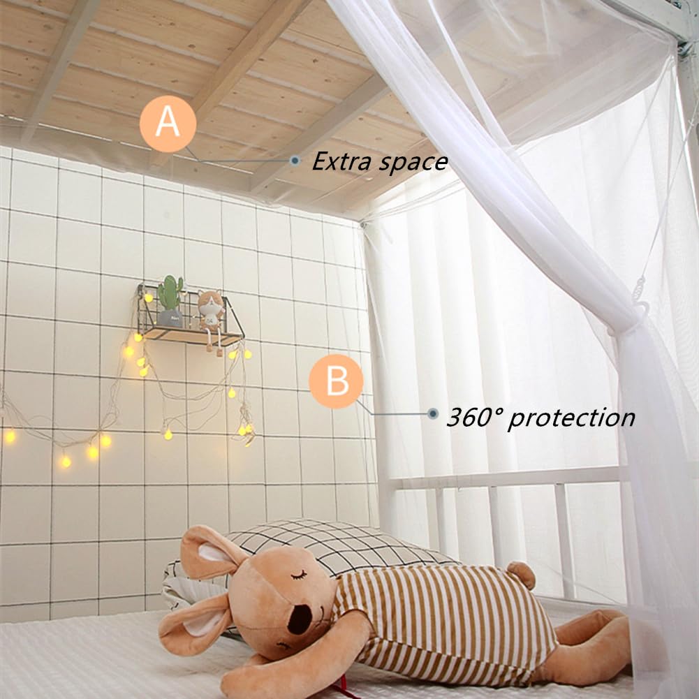 Cortinas de Cama de 8 Esquinas para Decoración de Cama de Niños y Niñas, Dosel de Cama para Dormitorio, Cama Loft, Cama de 1-1.8M o Camping al Aire Libre, 1M/Puerta Simple Pink