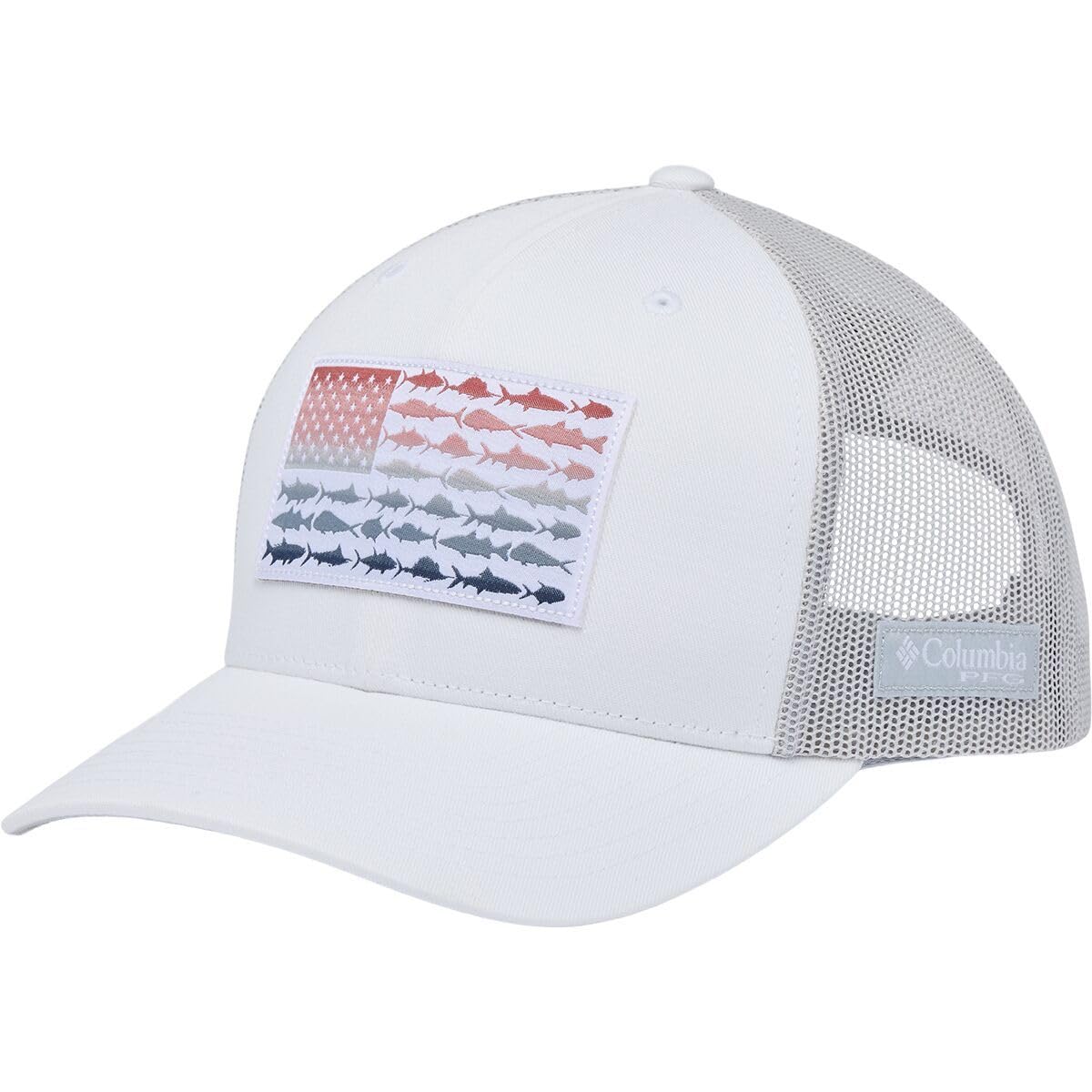 Columbia Unisex's PFG Mesh Snap Back Cap, White/Cool Grey/Fish Flag, One Size