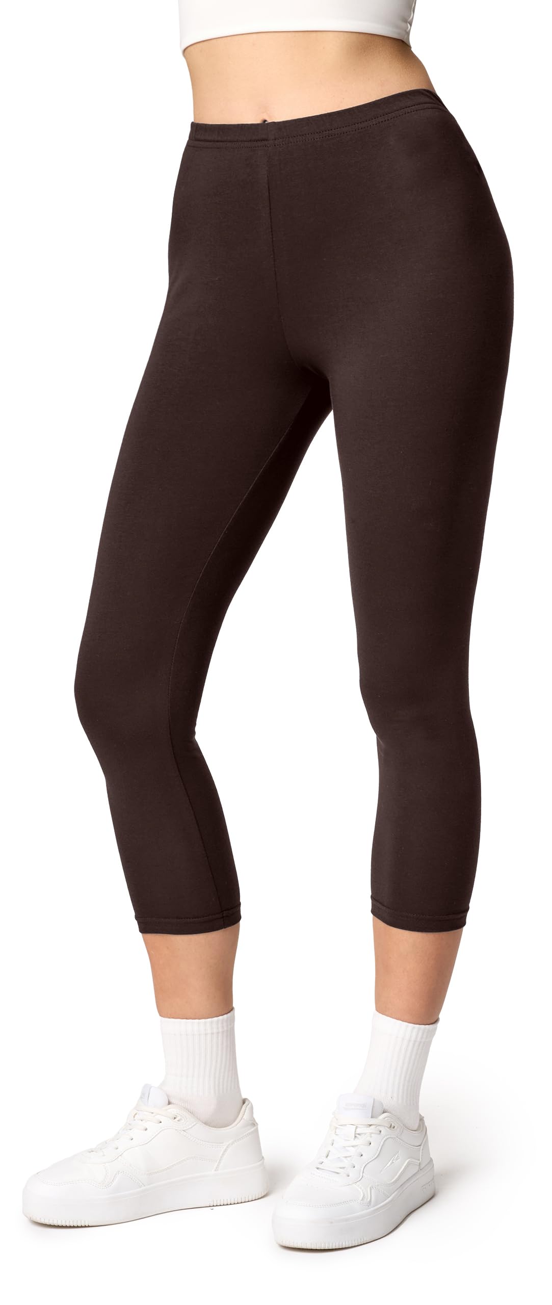 Ladeheid Leggings Damen 3/4 Baumwolle bequem und atmungsaktiv Capri Leggings Damen für Sommer LA40-132