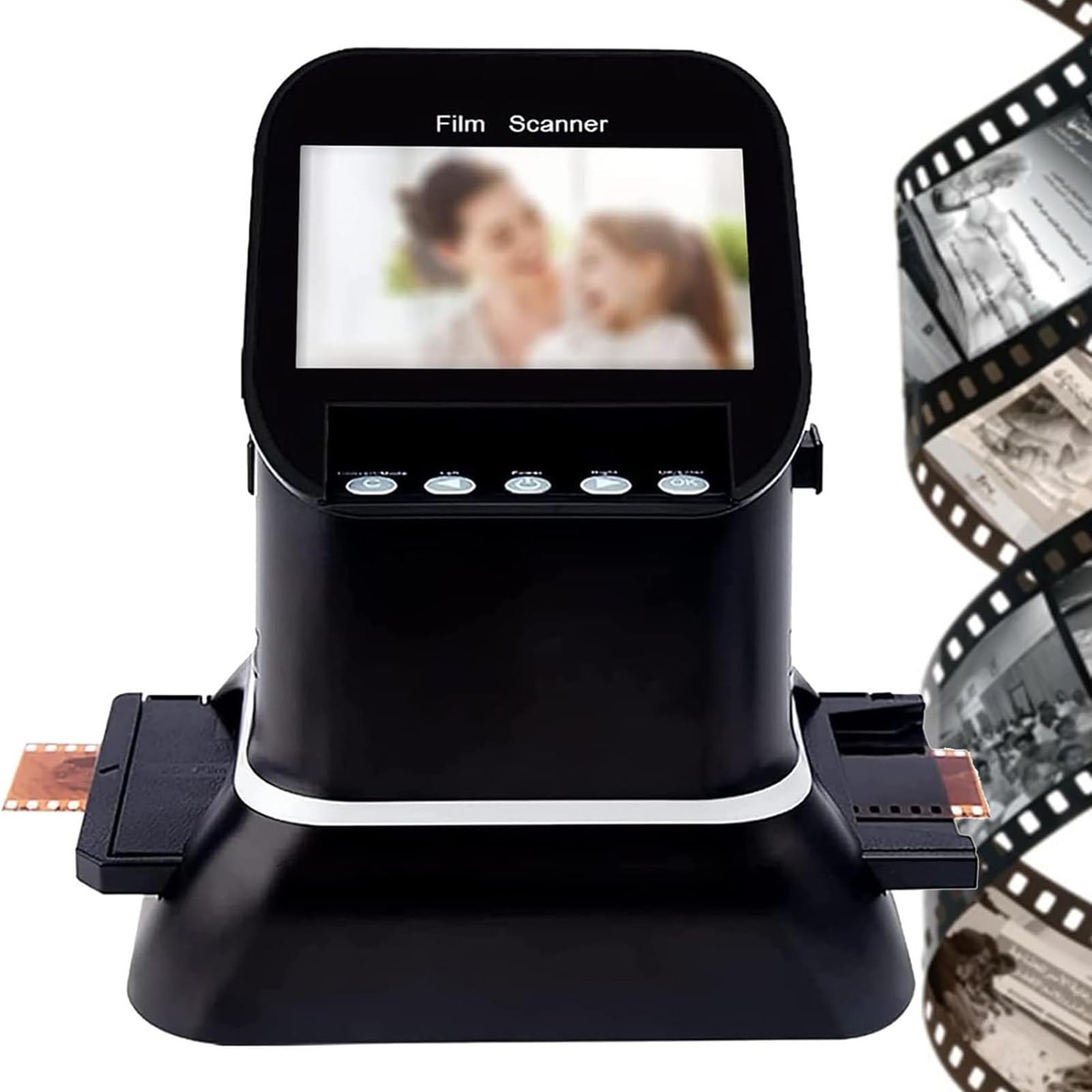 film slide scanner 120 high resolution, with lcd screen, 1080p digital converter, convert 35mm, 135, 126, 127 negative & slides to digital jpeg