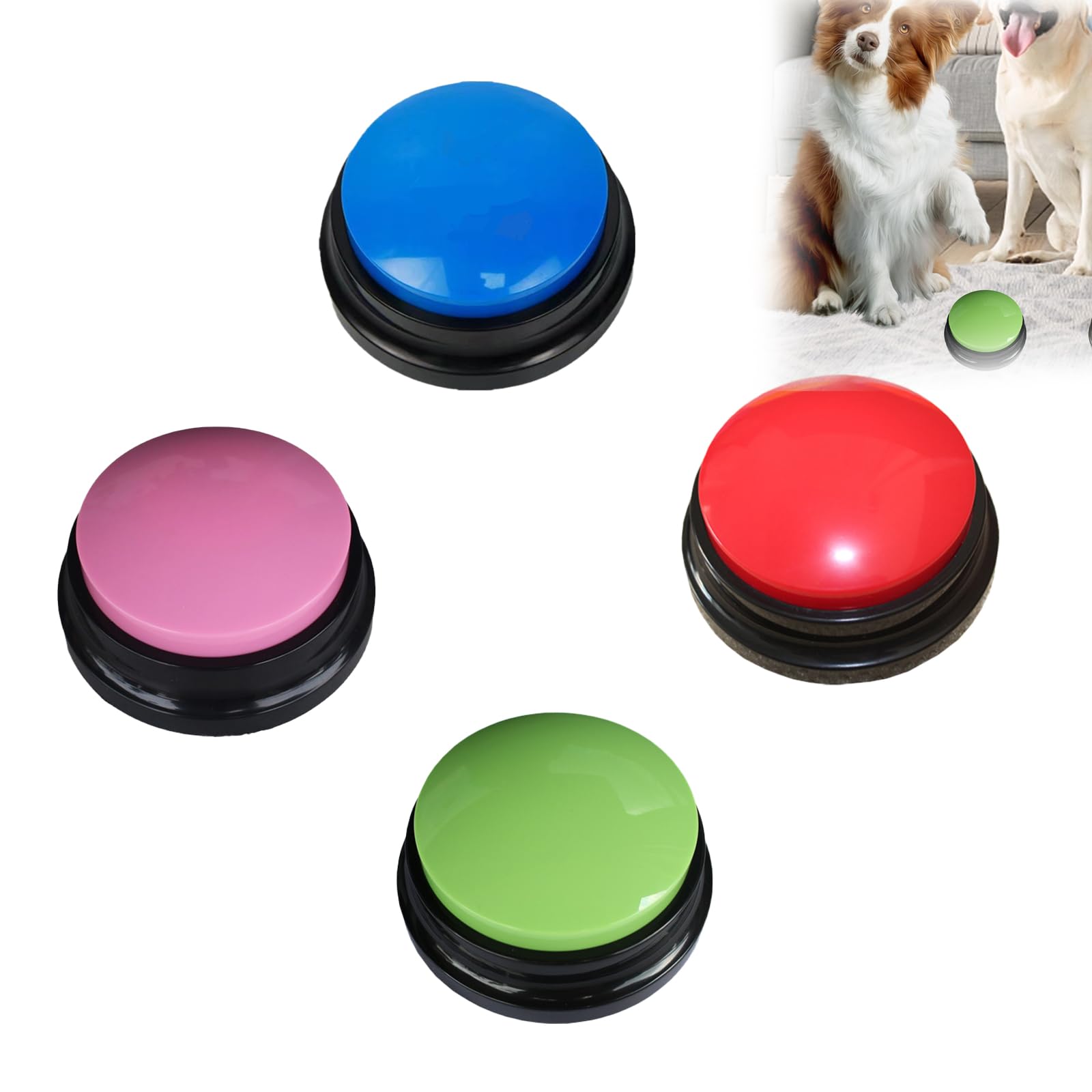 4 Buzzer Registrabili Per Cani E Gatti - Comunicazione Vocale, Con Registrazione Fino A 30 Secondi, Colorati - Foto 6